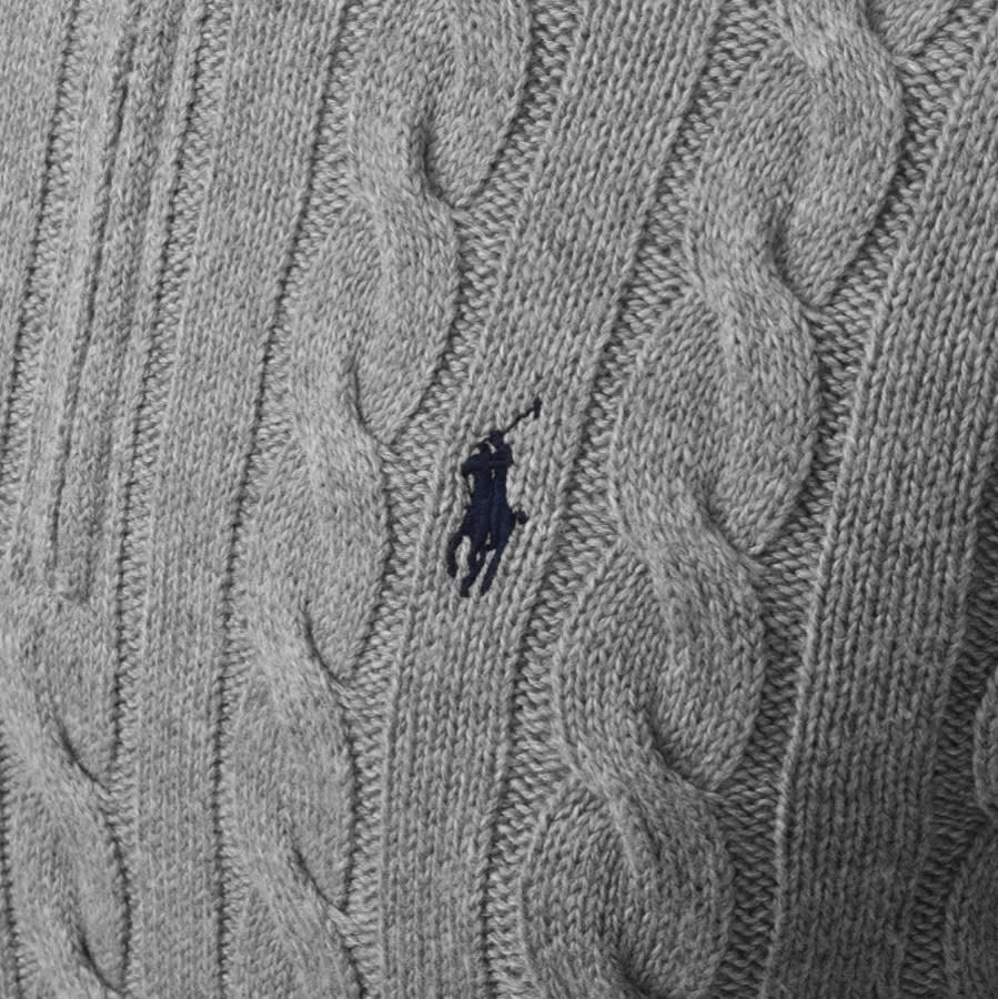 Alternative Image for ProductRalph Lauren Half Zip Cable Knit Jumper Grey3